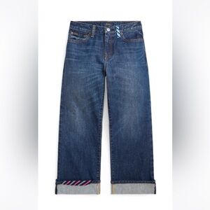 BNWT Girl’s Polo by Ralph Lauren Dark Blue High Rise Wide Jeans Size 16